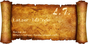 Latzer Tünde névjegykártya